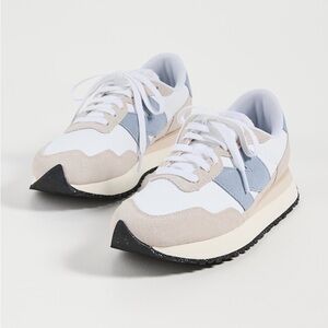 New Balance White Grey 237 Sneakers